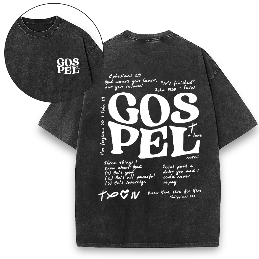 GOSPEL Notes Christian Washed Vintage T-Shirt