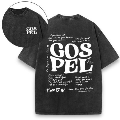 GOSPEL Notes Christian Washed Vintage T-Shirt