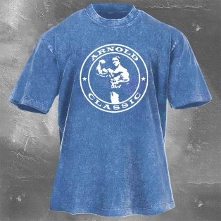 Fitness Legend Print Washed Vintage Short Sleeves 01