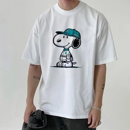Popular Racing Team × Cartoon Character Printed Pure Cotton Casual T-Shirt 01