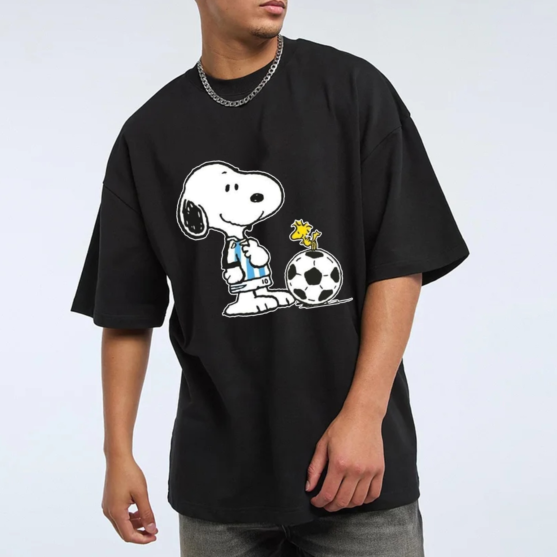 Classic Anime Image ✖ Football Print Pure Cotton Casual T-Shirt 01