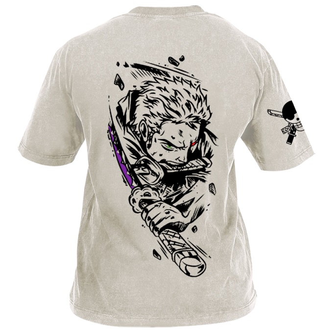 Classic Popular Anime Print Retro Washed Short Sleeves 05