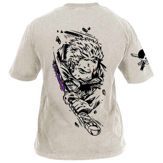 Classic Popular Anime Print Retro Washed Short Sleeves 05