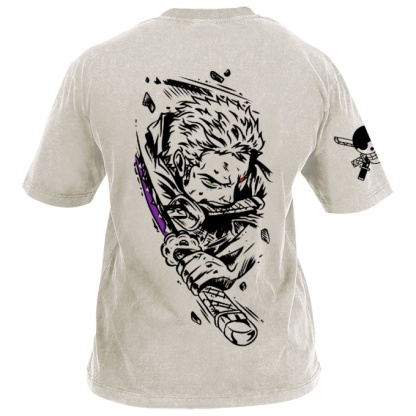 Classic Popular Anime Print Retro Washed Short Sleeves 05