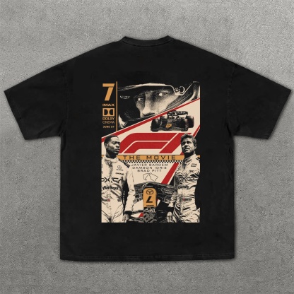 Popular Racing Movie Print Cotton Casual T-Shirt 13