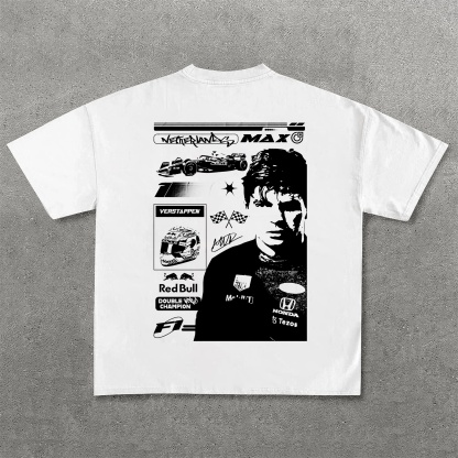 Super Popular Racing Driver Print Short Sleeves 05