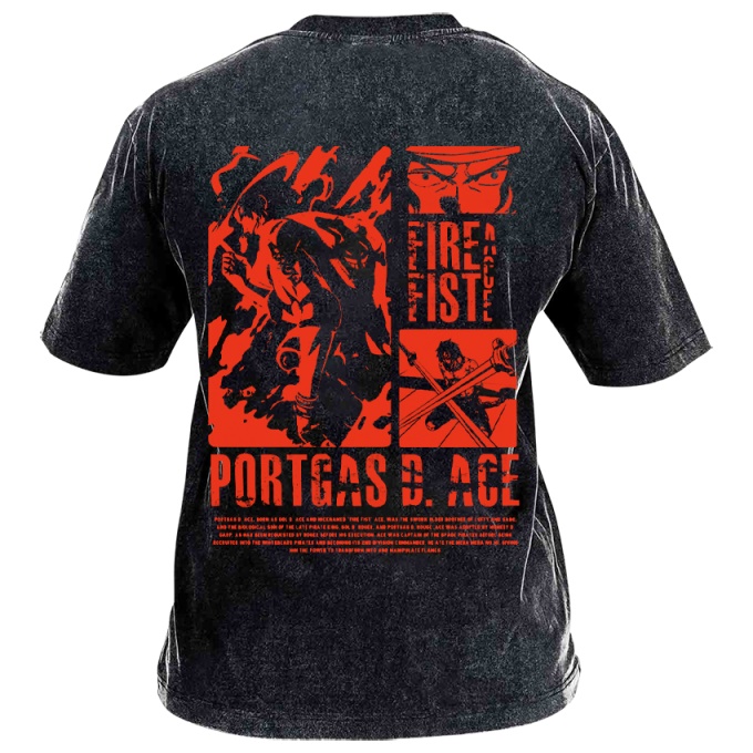 Classic Popular Anime Print Retro Washed Short Sleeves 03