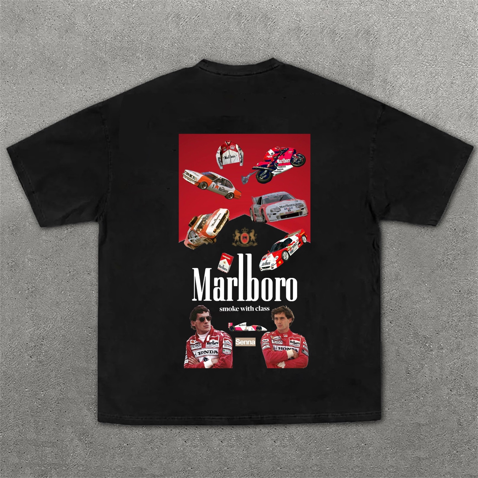 Legendary Racing Driver Aryton Senna Street Print Cotton T-Shirt 07