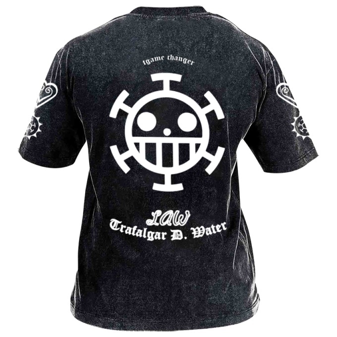 Classic Popular Anime Print Retro Washed Short Sleeves 02