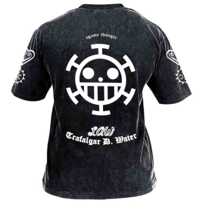 Classic Popular Anime Print Retro Washed Short Sleeves 02