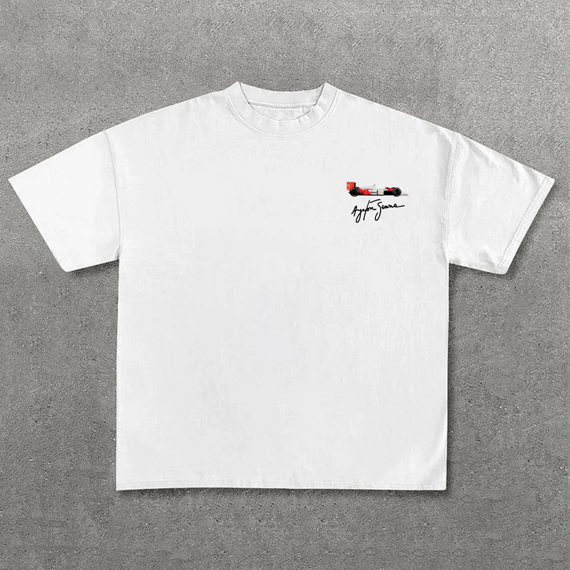 Casual Retro Street Car Printed Short Sleeve Crew Neck T-Shirt 200