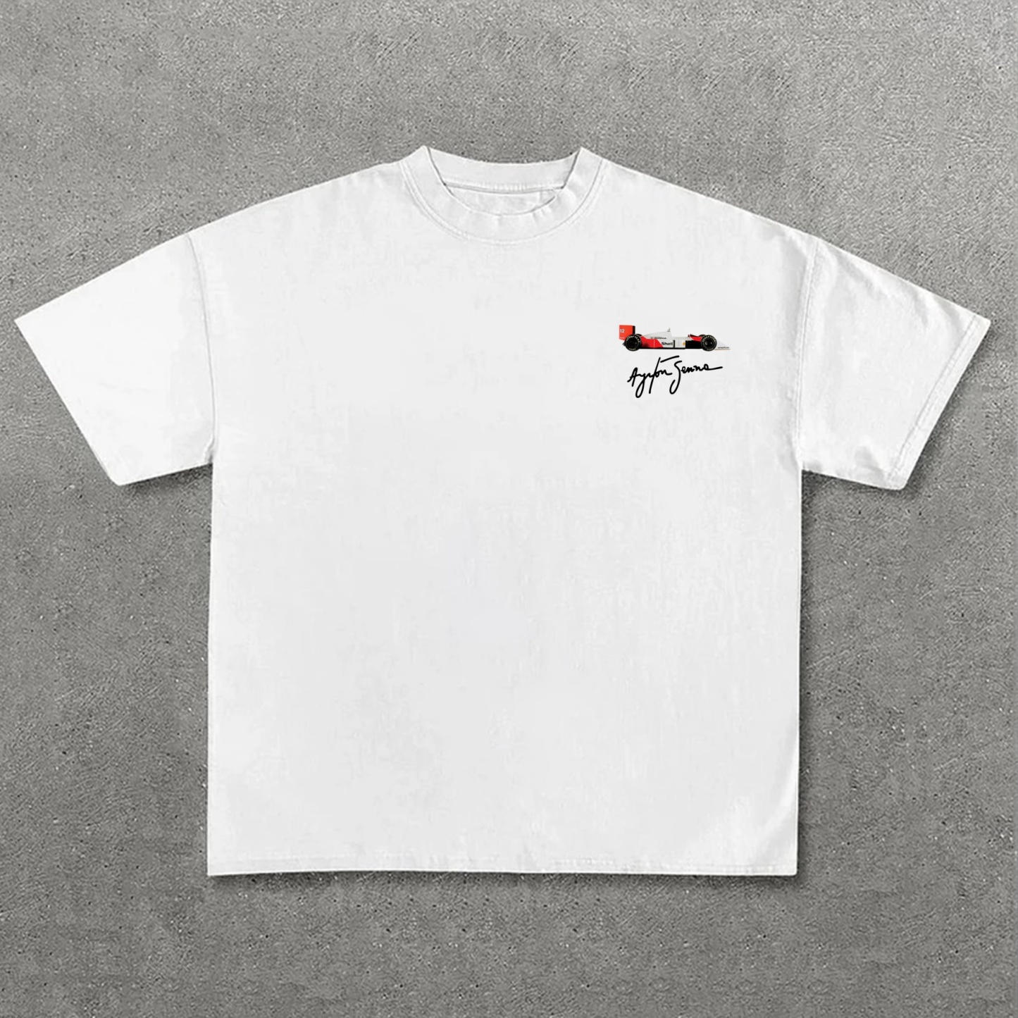 Casual Retro Street Car Printed Short Sleeve Crew Neck T-Shirt 200