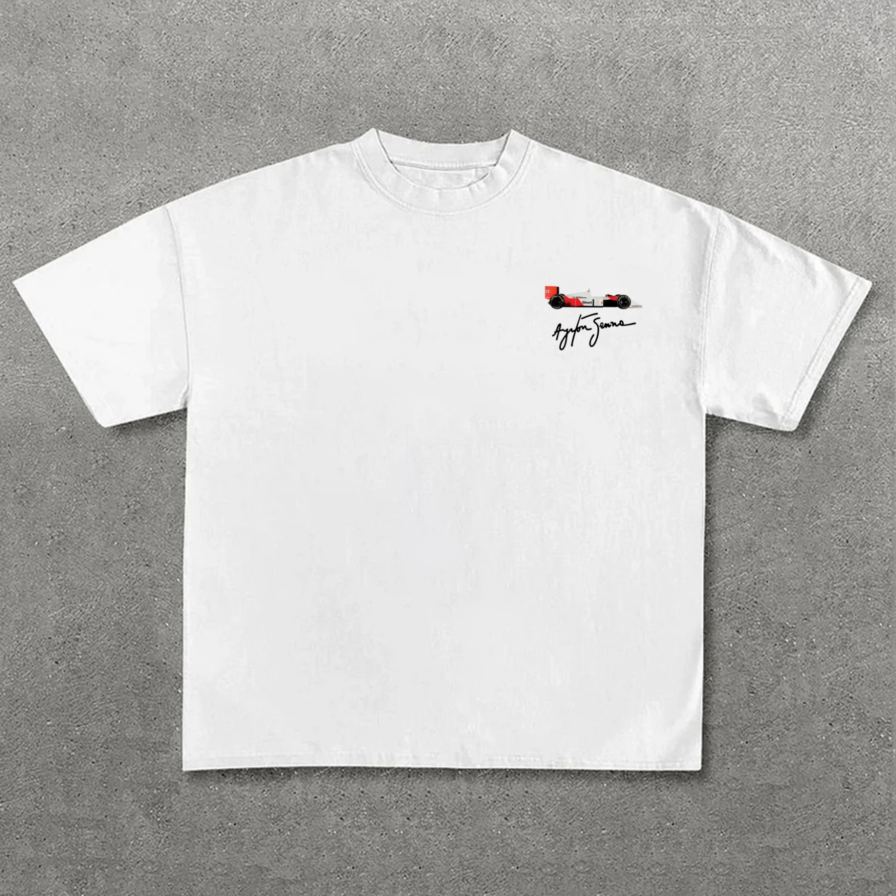 Casual Retro Street Car Printed Short Sleeve Crew Neck T-Shirt 200