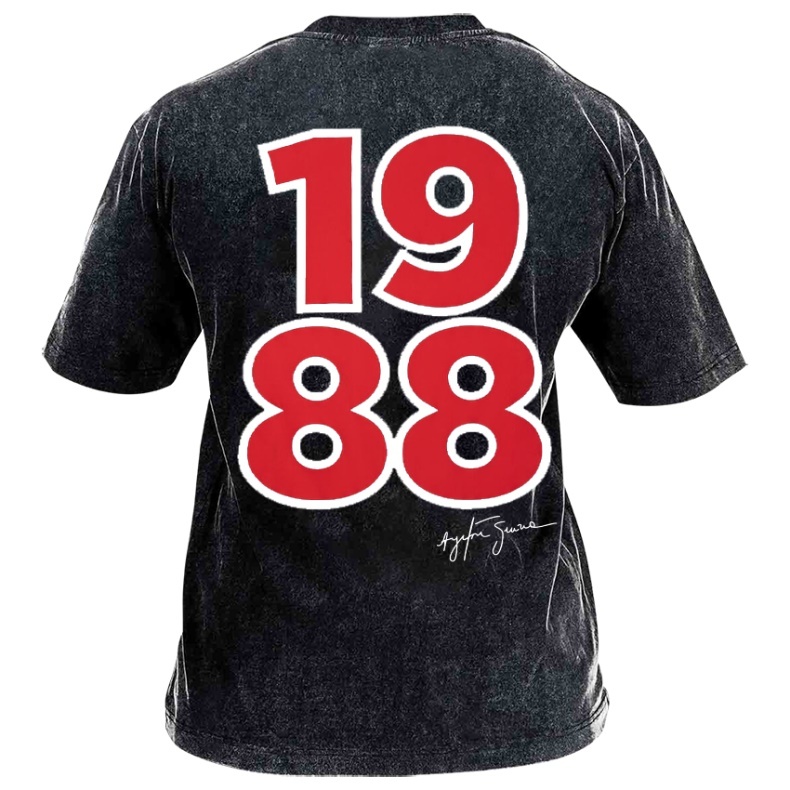 Popular Racing Driver Print Washed Retro Casual T-Shirt 02