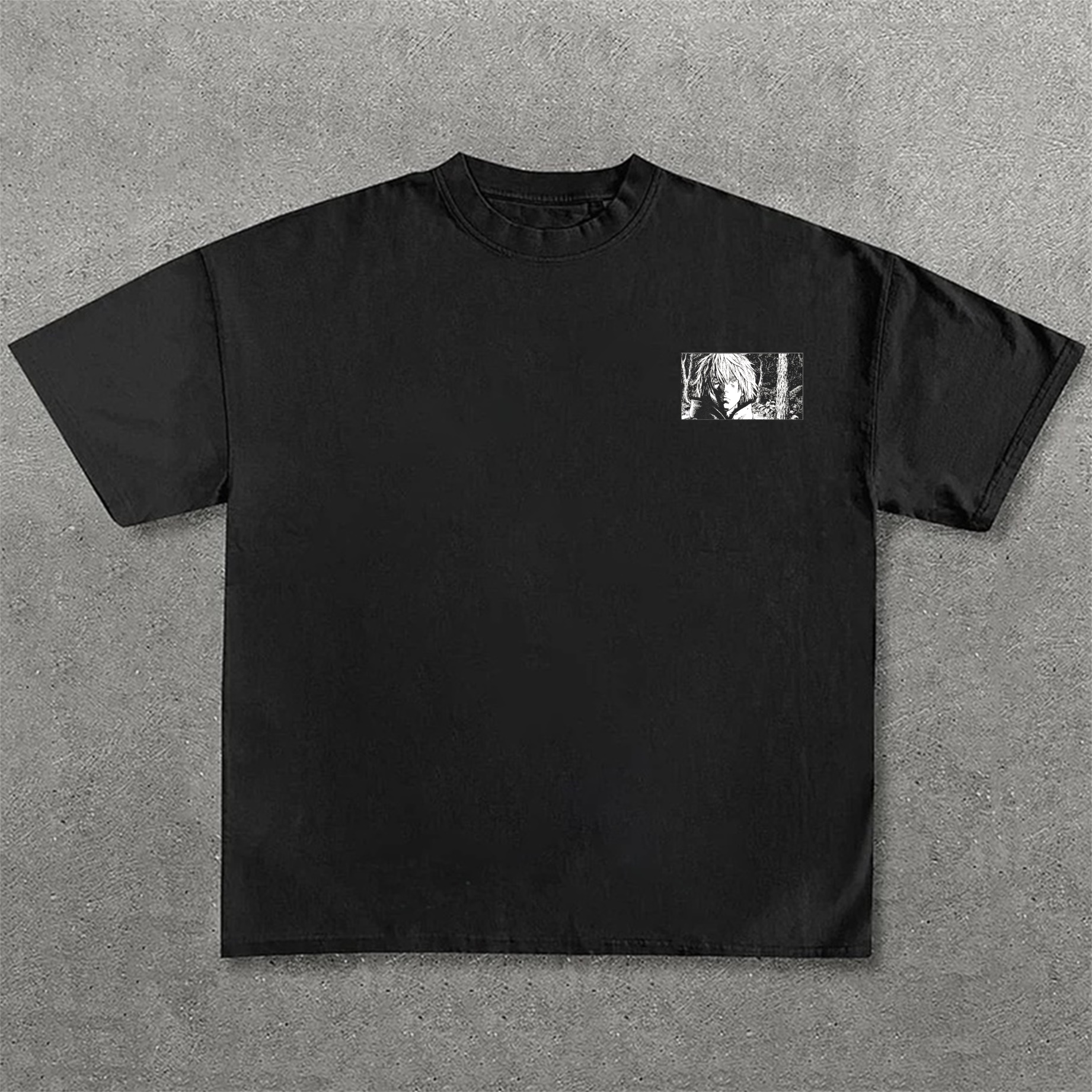 Dark Anime Print Pure Cotton Casual Short Sleeves 02