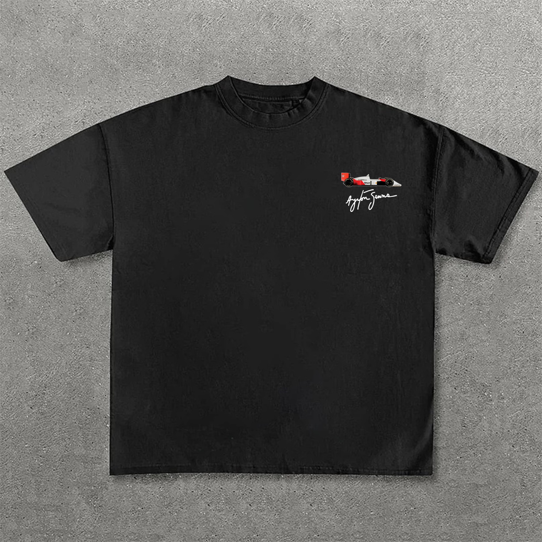 Casual Retro Street Car Printed Short Sleeve Crew Neck T-Shirt 200