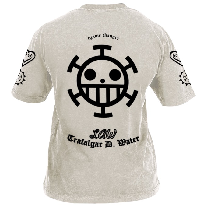 Classic Popular Anime Print Retro Washed Short Sleeves 02