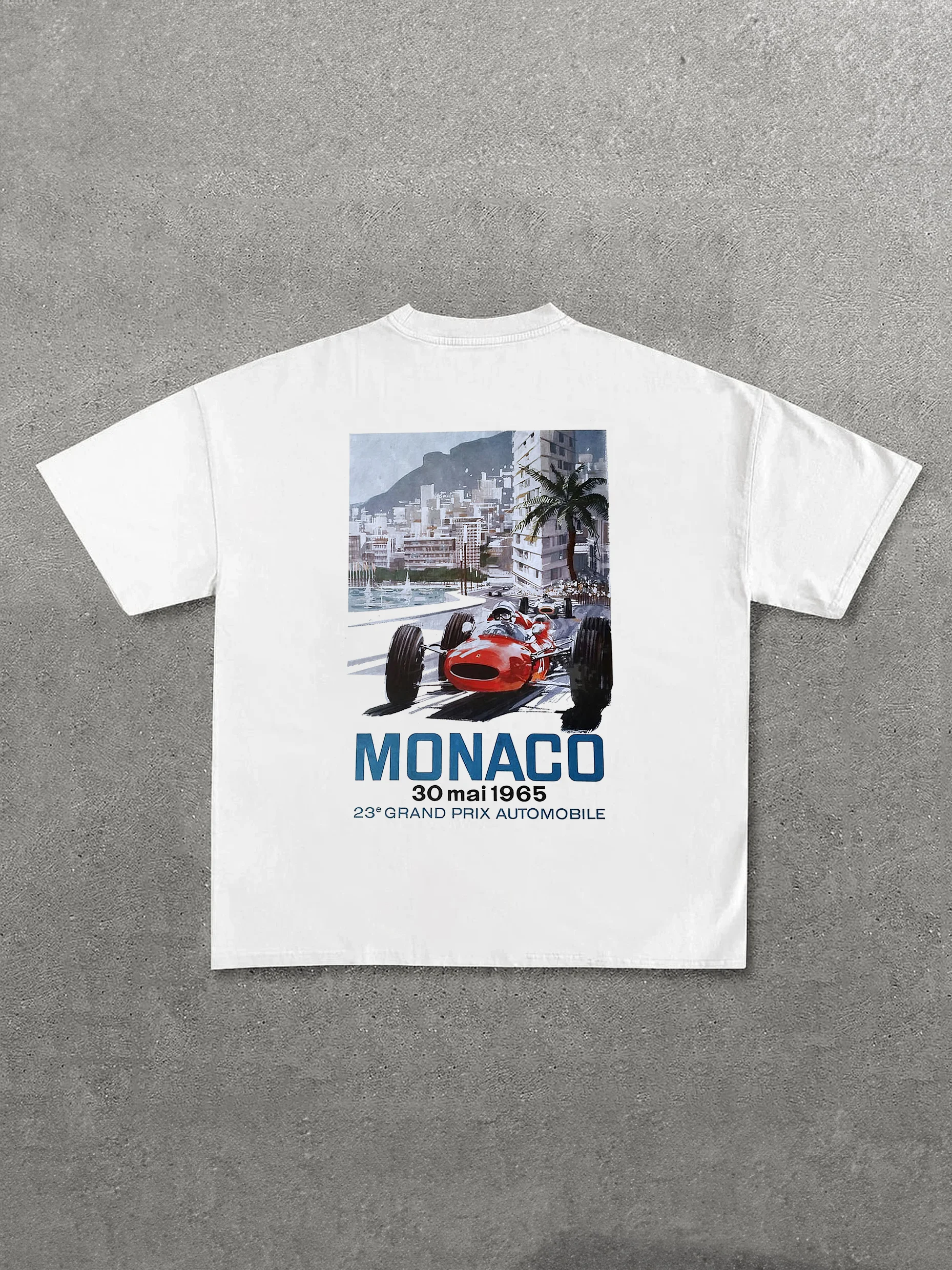 Casual Retro Street Car Printed Short Sleeve Crew Neck T-Shirt 109