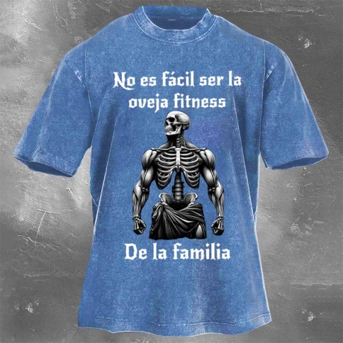 Fitness Print Washed Vintage Short Sleeves 06