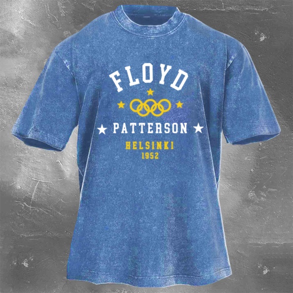 Classic Popular Boxing Star Print Washed Retro Short Sleeves 12