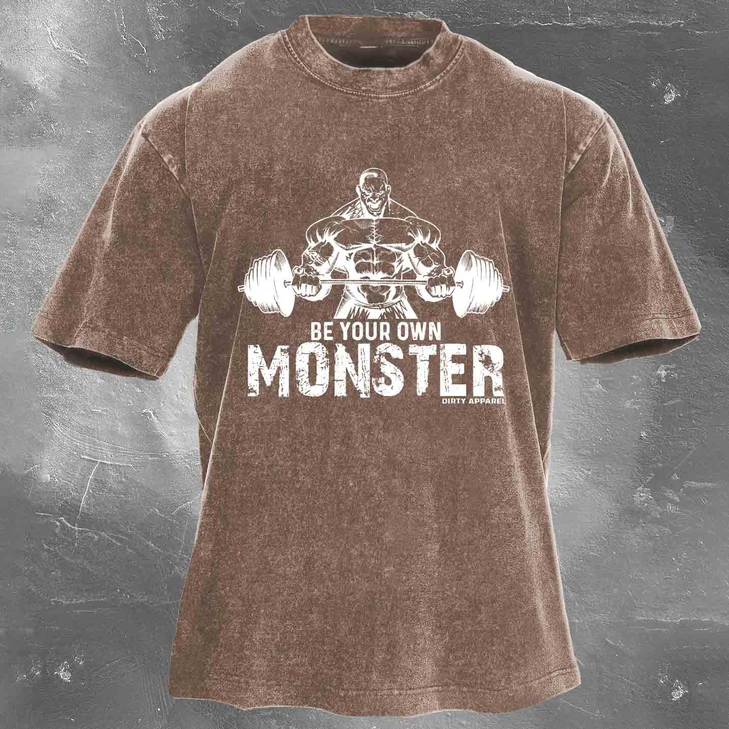BE YOUR OWN MONSTER Men's washed T-shirt