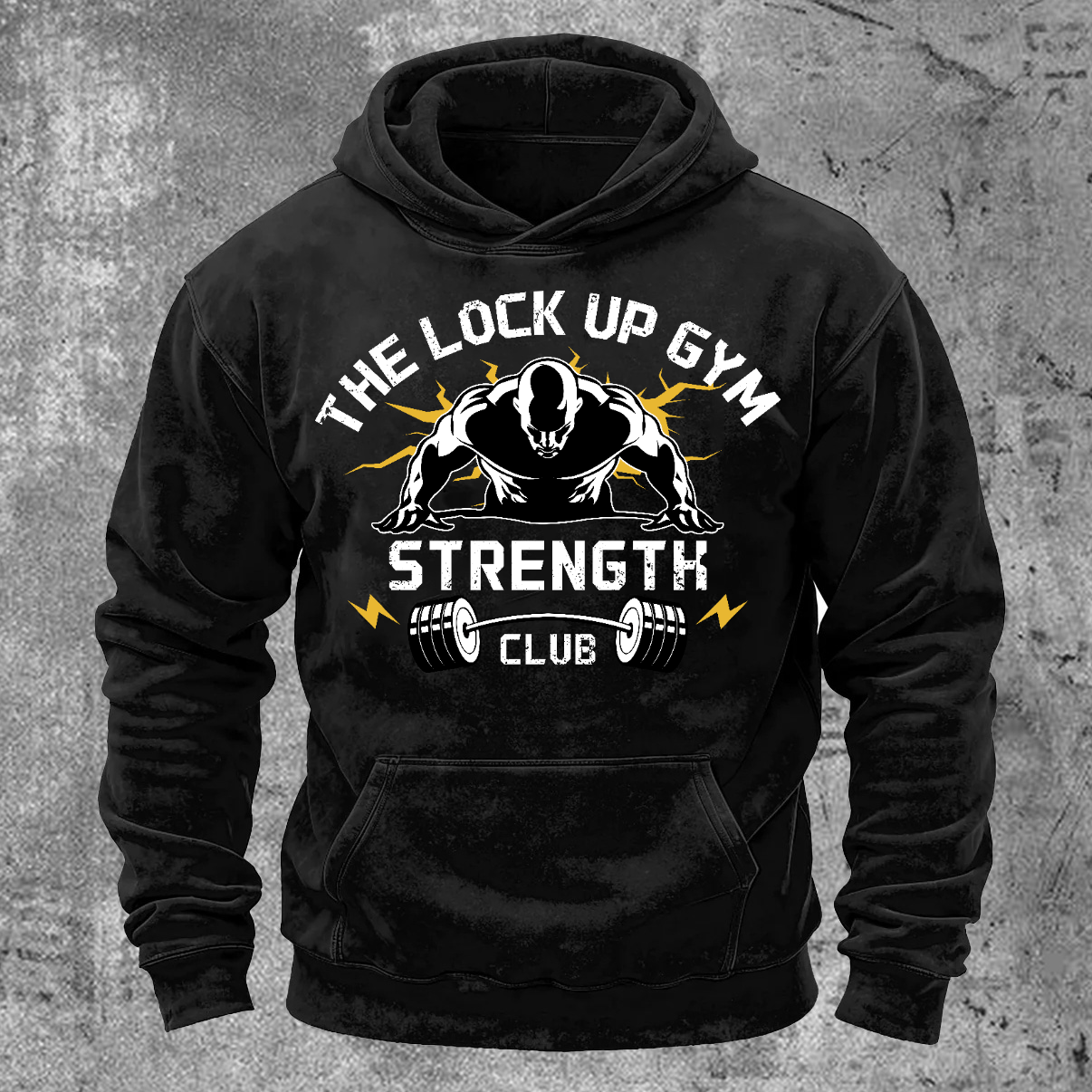 The Lock Up Gym Strength Men's Washed Pocket Hoodie