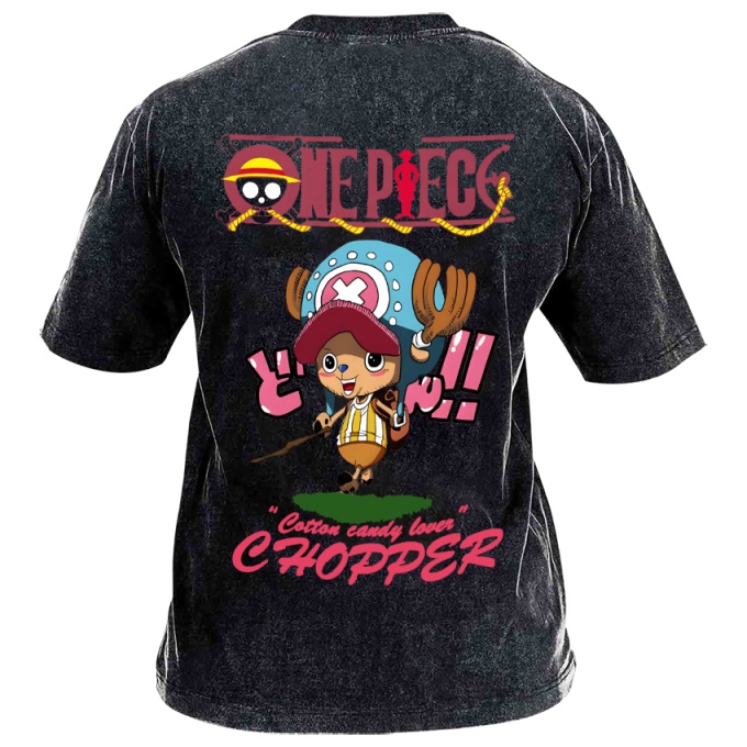 Classic Popular Anime Print Retro Washed Short Sleeves 07