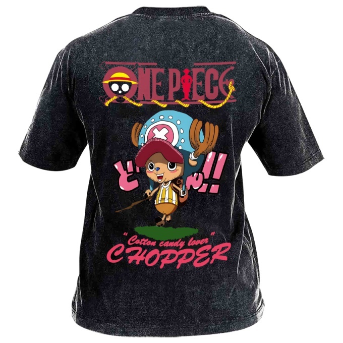 Classic Popular Anime Print Retro Washed Short Sleeves 07