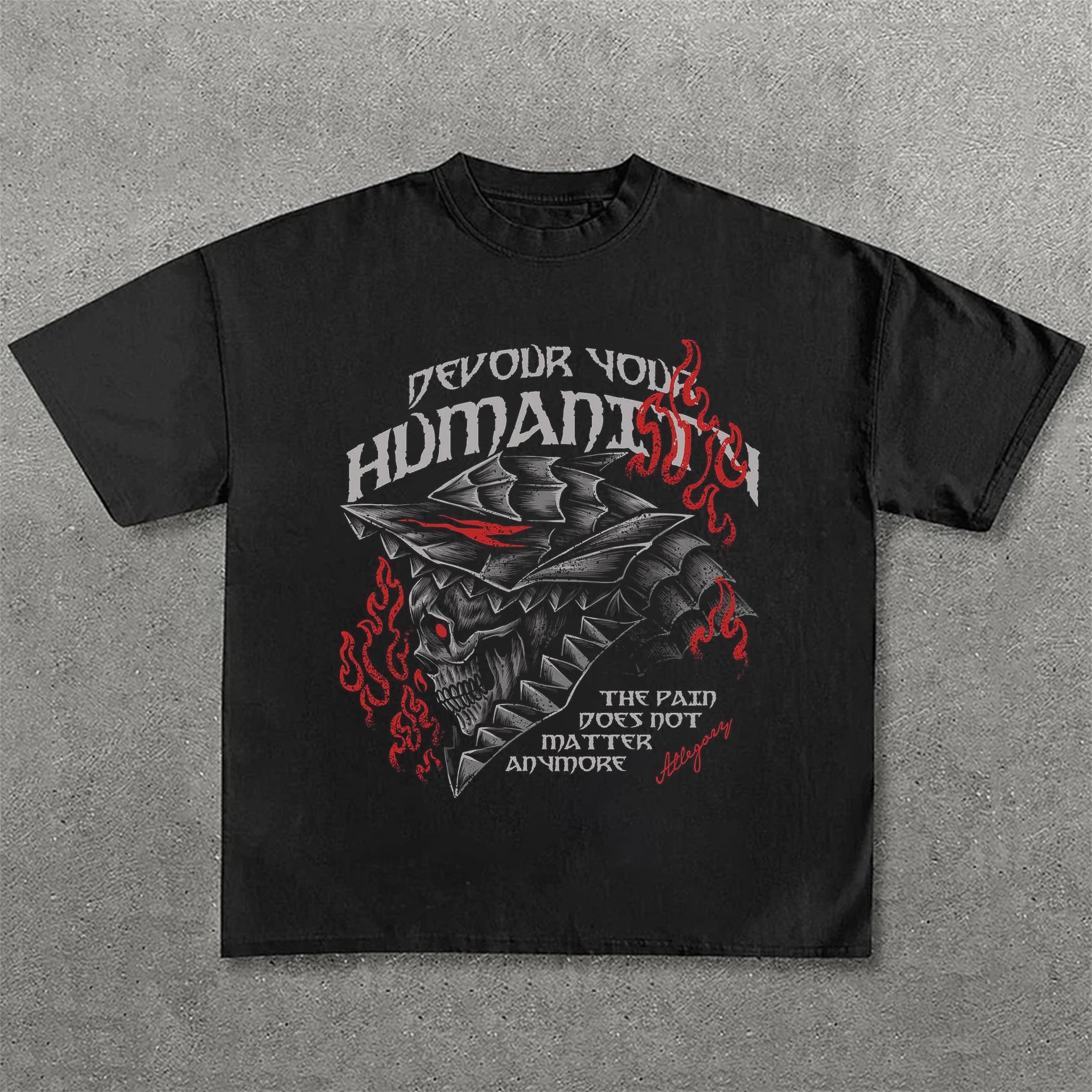 Dark Anime Print Pure Cotton Casual Short Sleeves 06