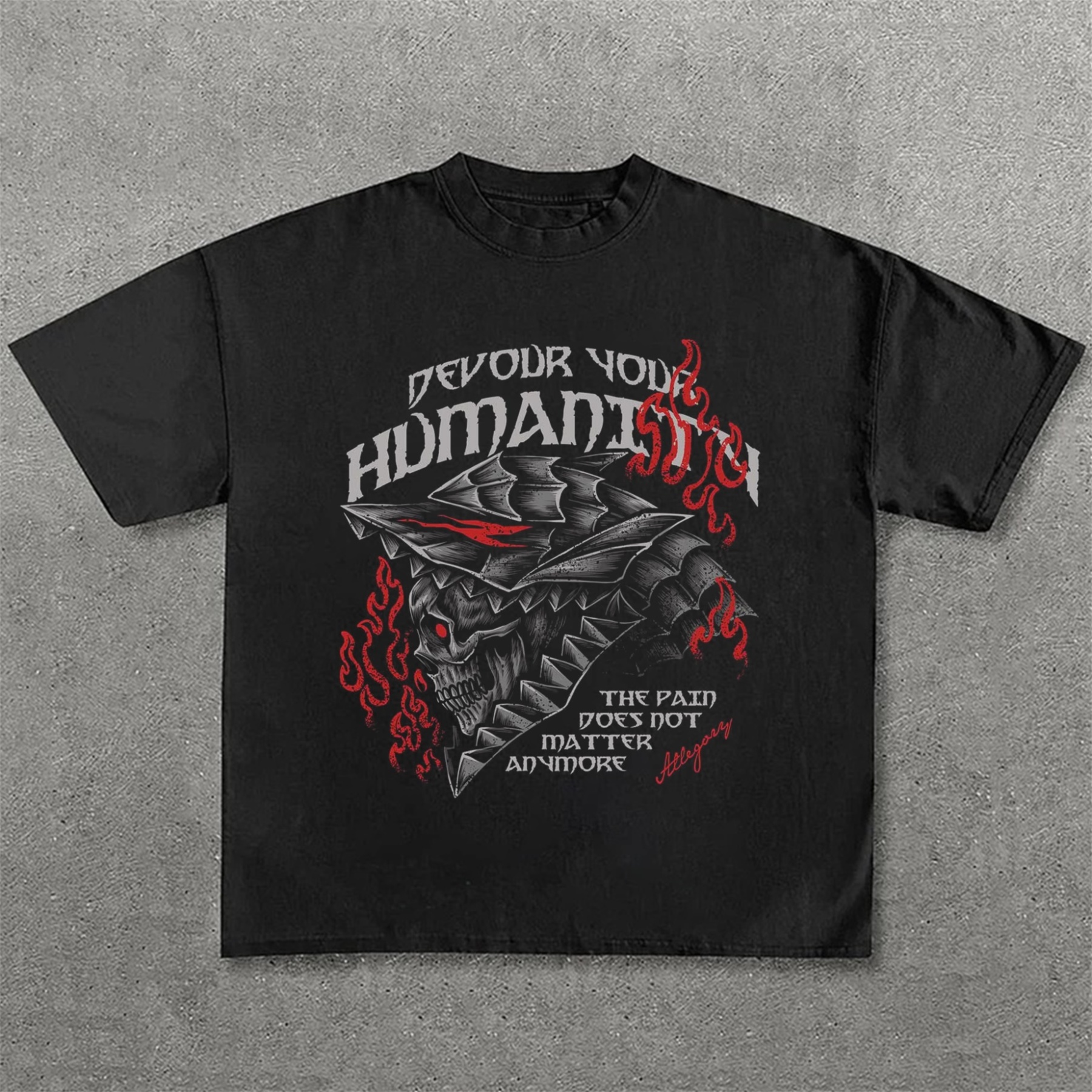 Dark Anime Print Pure Cotton Casual Short Sleeves 06