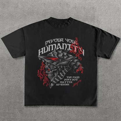 Dark Anime Print Pure Cotton Casual Short Sleeves 06