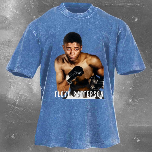 Classic Popular Boxing Star Print Washed Retro Short Sleeves 13