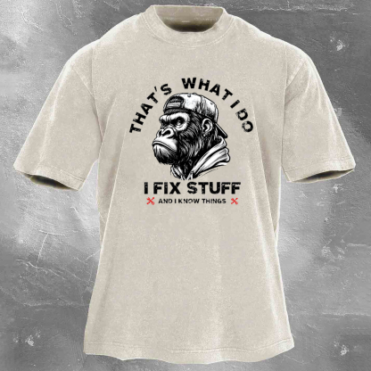 THIS'S WHAT I DO Men's washed T-shirt