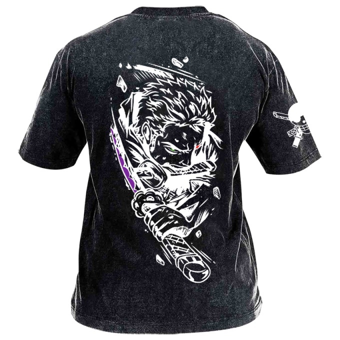 Classic Popular Anime Print Retro Washed Short Sleeves 05