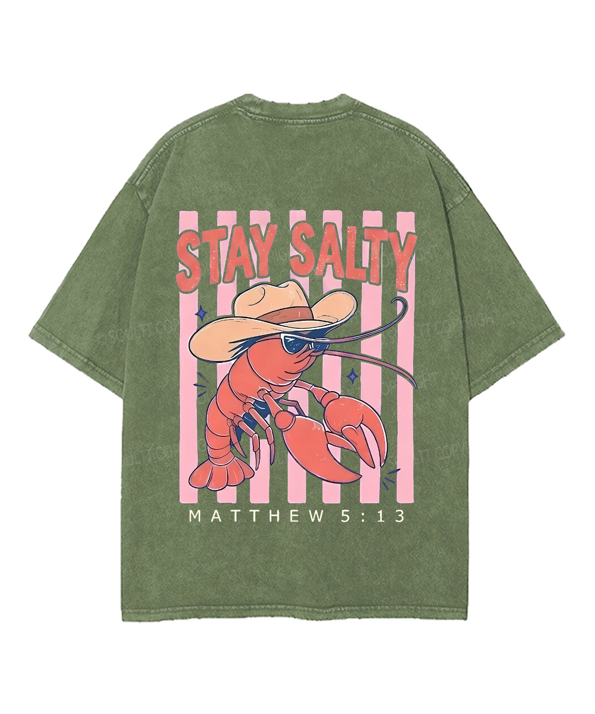 Stay Salty Double Sided Unisex Washed Christian T-shirt