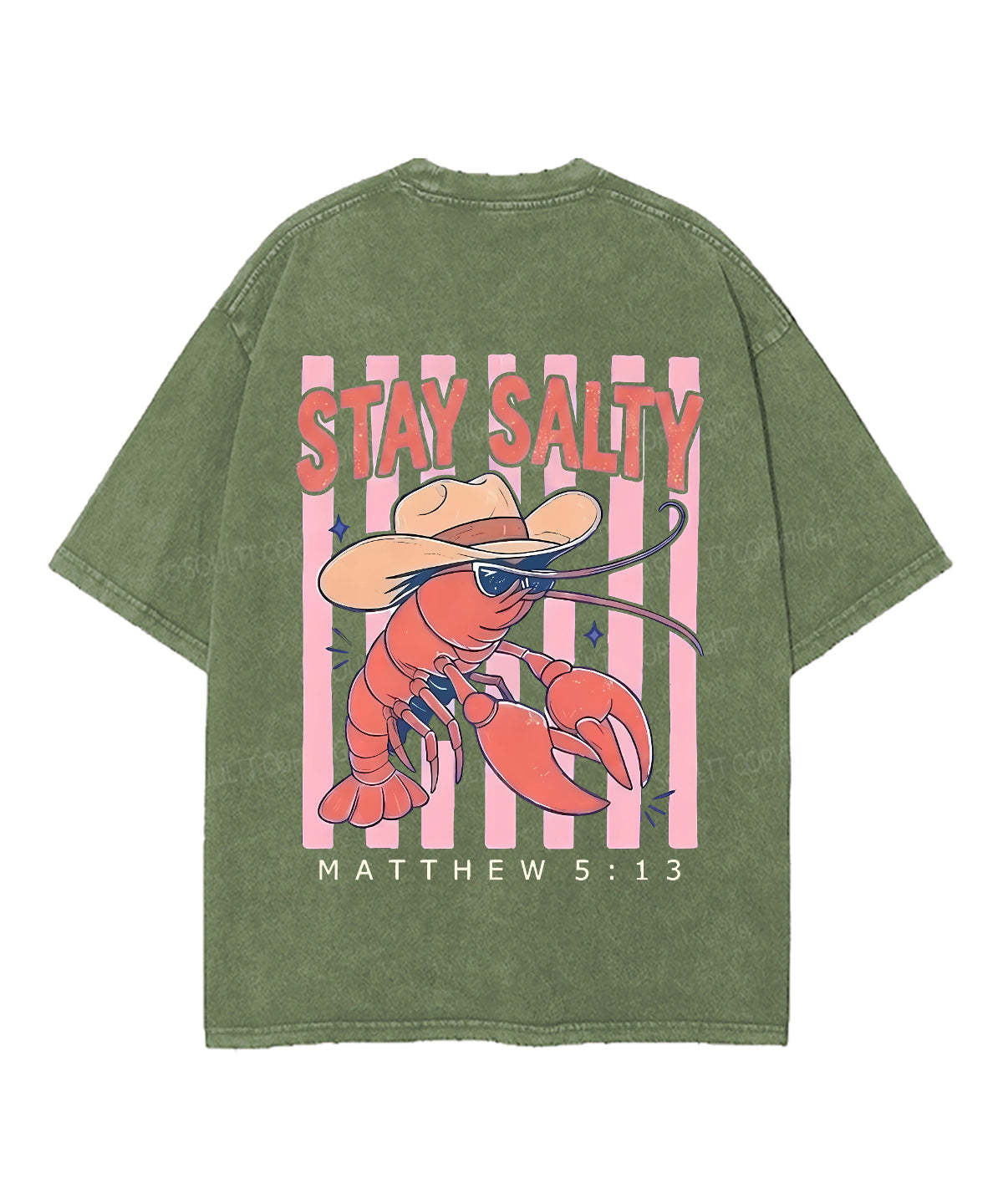 Stay Salty Double Sided Unisex Washed Christian T-shirt