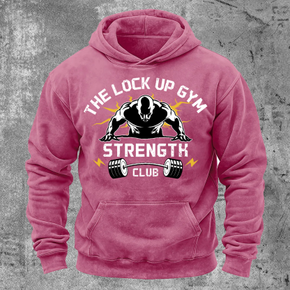 The Lock Up Gym Strength Men's Washed Pocket Hoodie