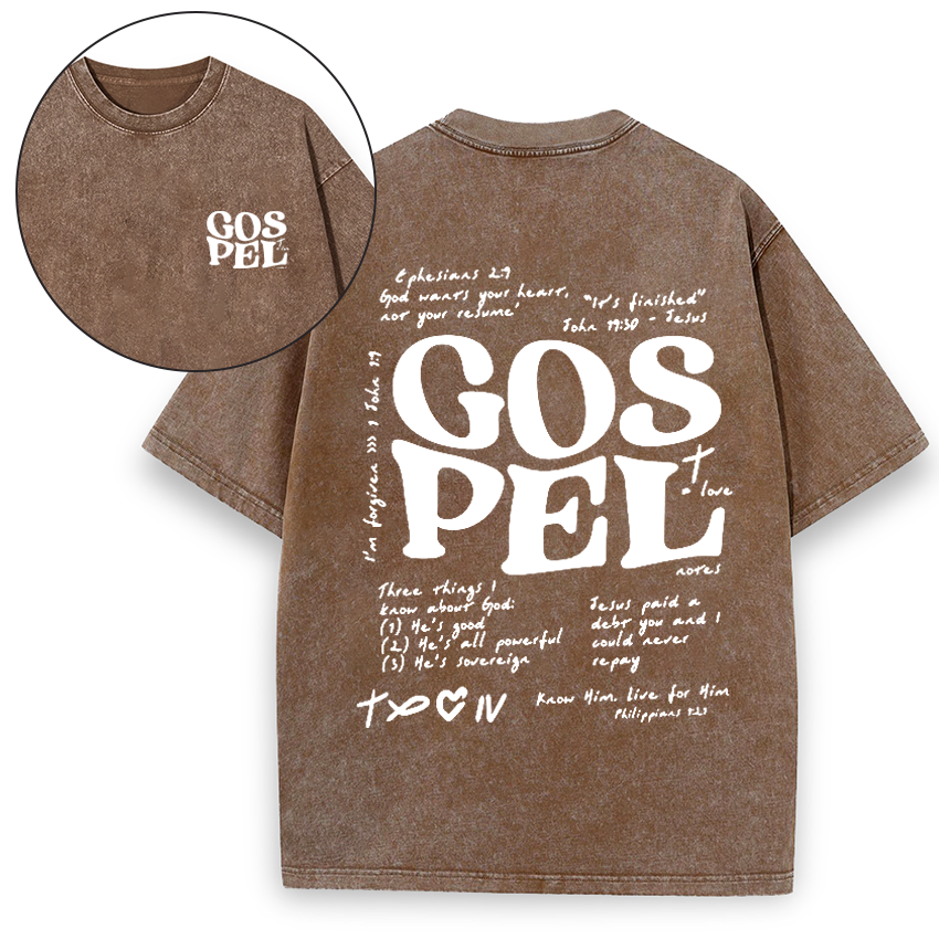GOSPEL Notes Christian Washed Vintage T-Shirt