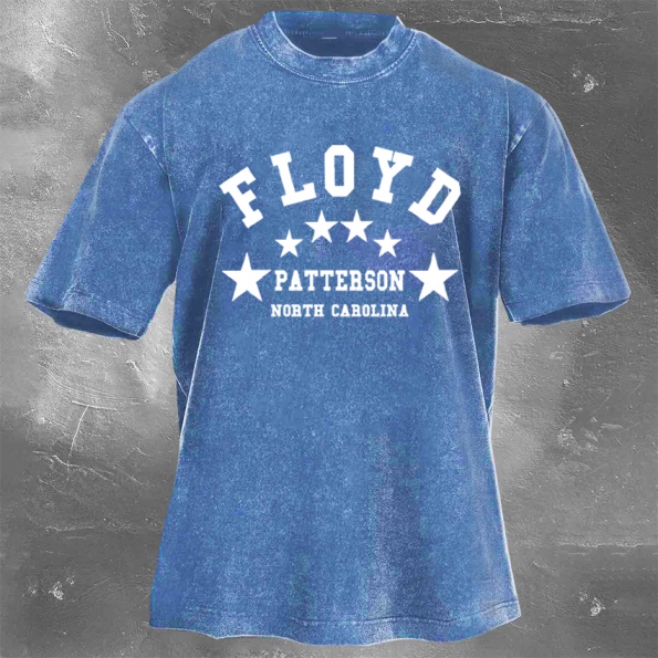 Classic Popular Boxing Star Print Washed Retro Short Sleeves 10