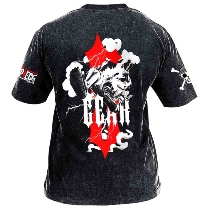 Classic Popular Anime Print Retro Washed Short Sleeves 04