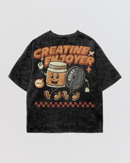 Creatine Enjoyer Acid Wash Oversize Tee