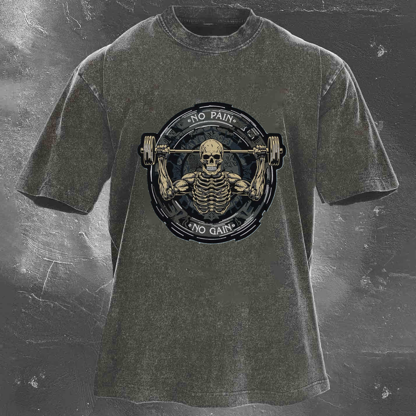 NO PAIN NO GAIN Men's Washed T-shirt