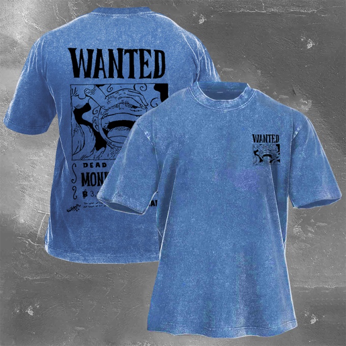 Classic Popular Anime Print Retro Washed Short Sleeves 06