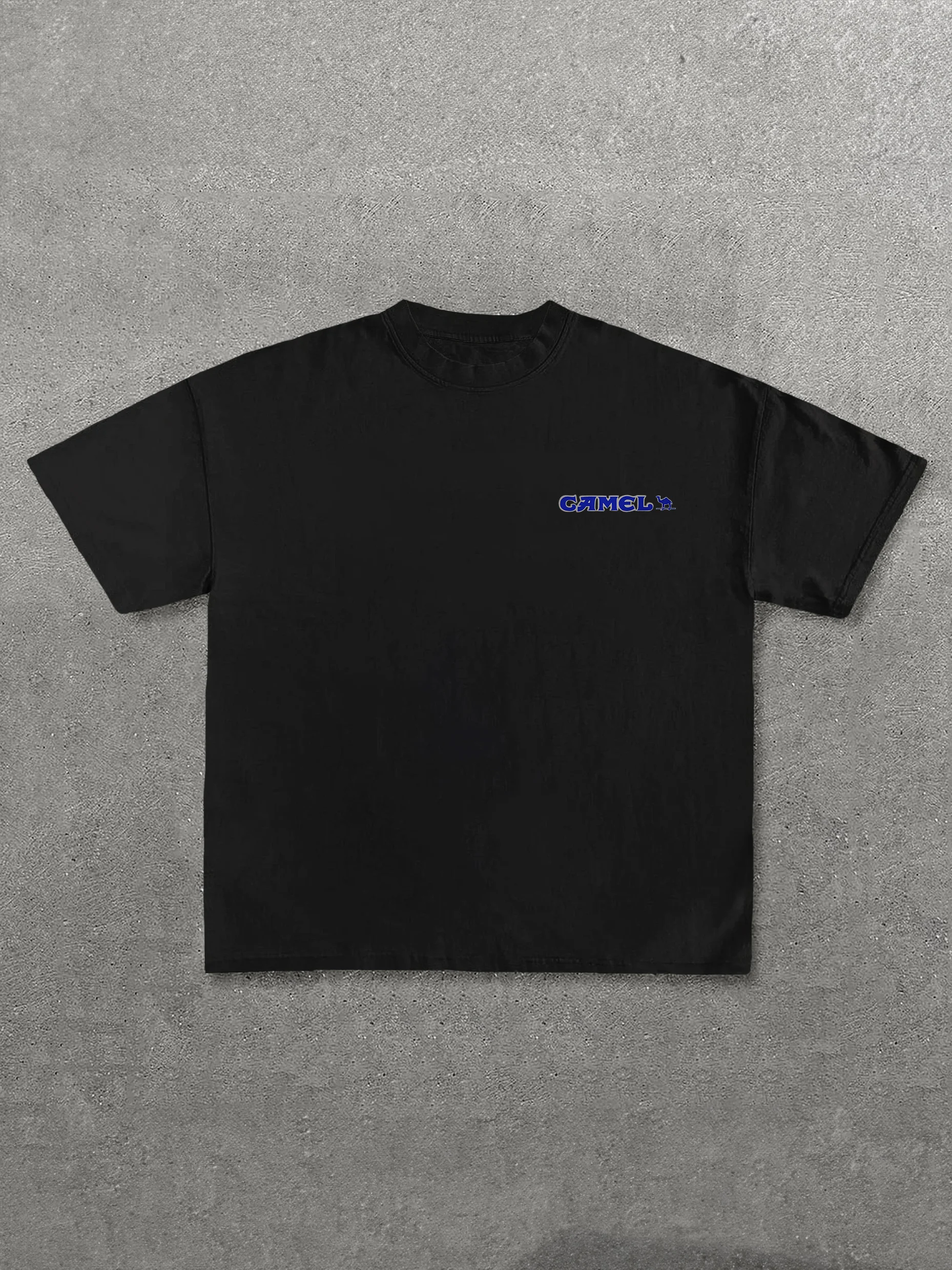 Casual Retro Street Car Printed Short Sleeve Crew Neck T-Shirt 120