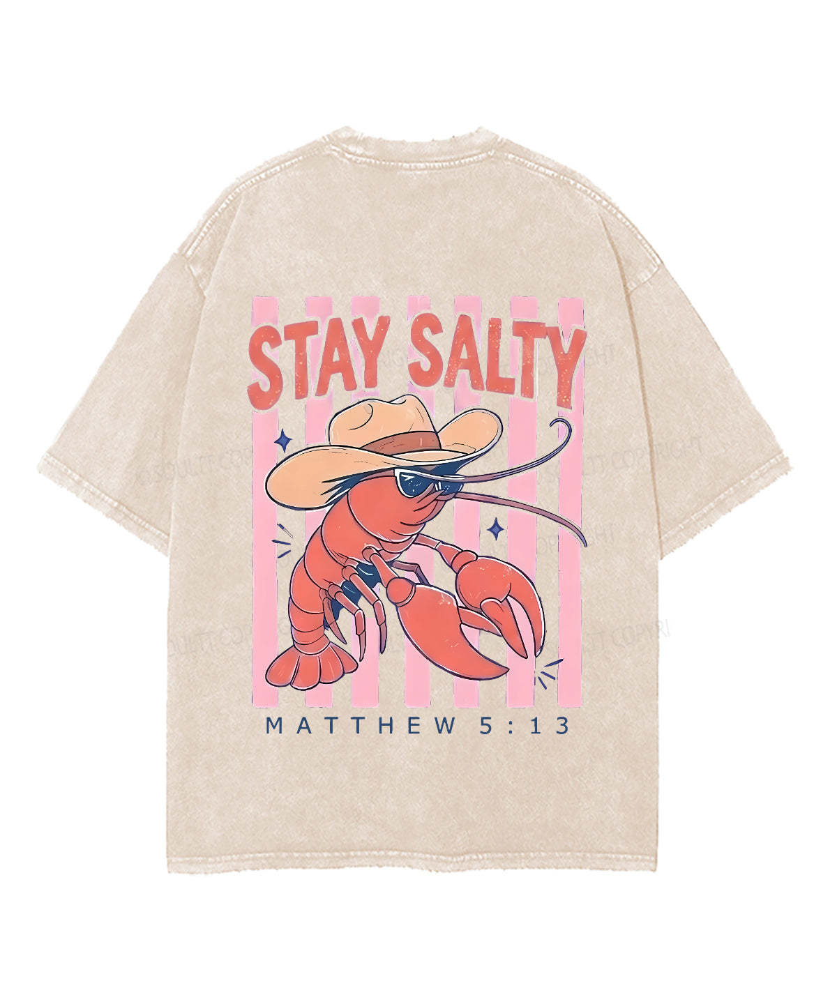 Stay Salty Double Sided Unisex Washed Christian T-shirt