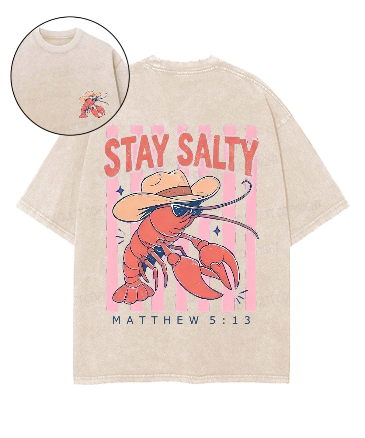Stay Salty Double Sided Unisex Washed Christian T-shirt