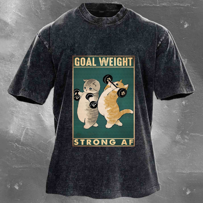 GOAL WEIGHT STRONG AF Men's Washed T-shirt