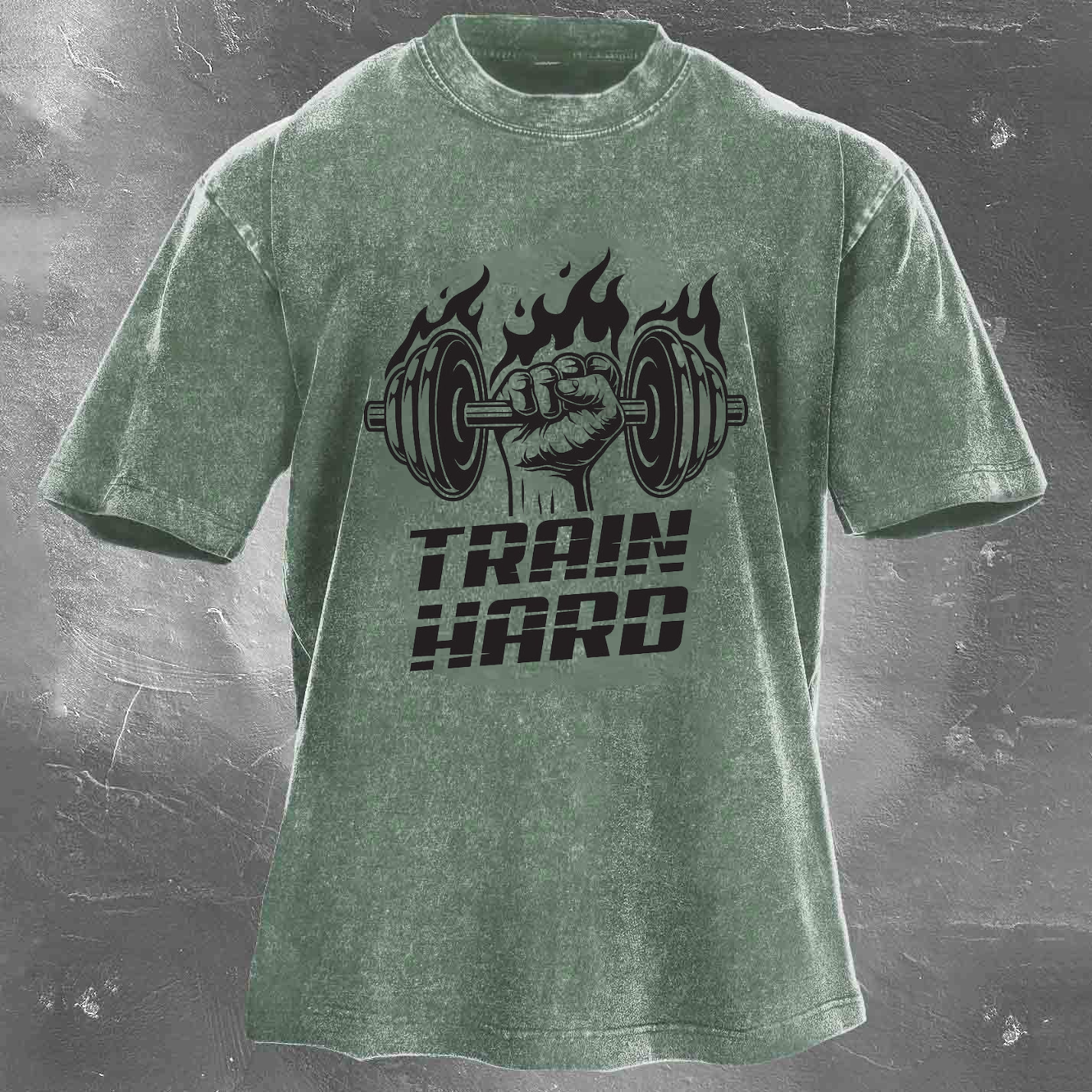 TRAIN HARD Men's Washed T-shirt