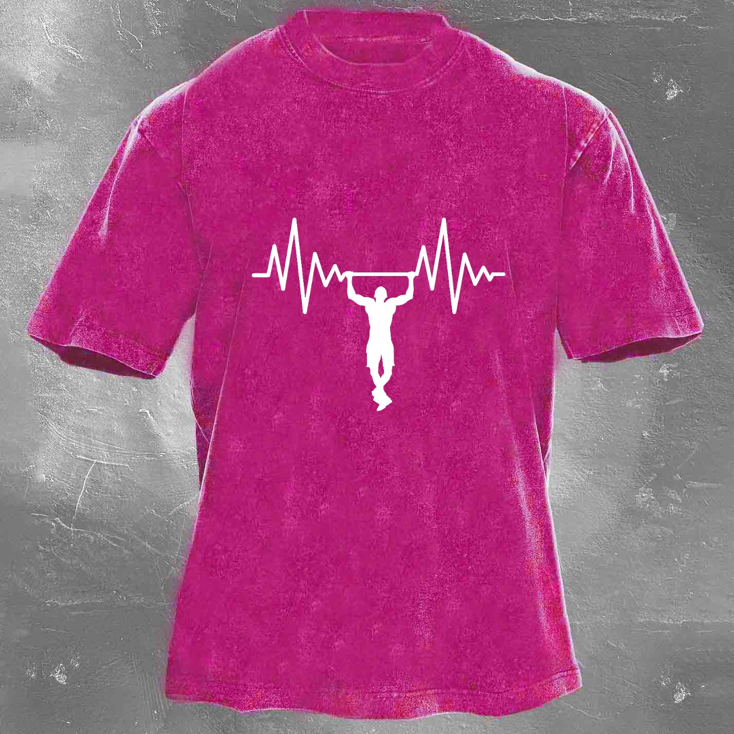 Personalized Fun Fitness Pattern Print Men's Washed T-shirt