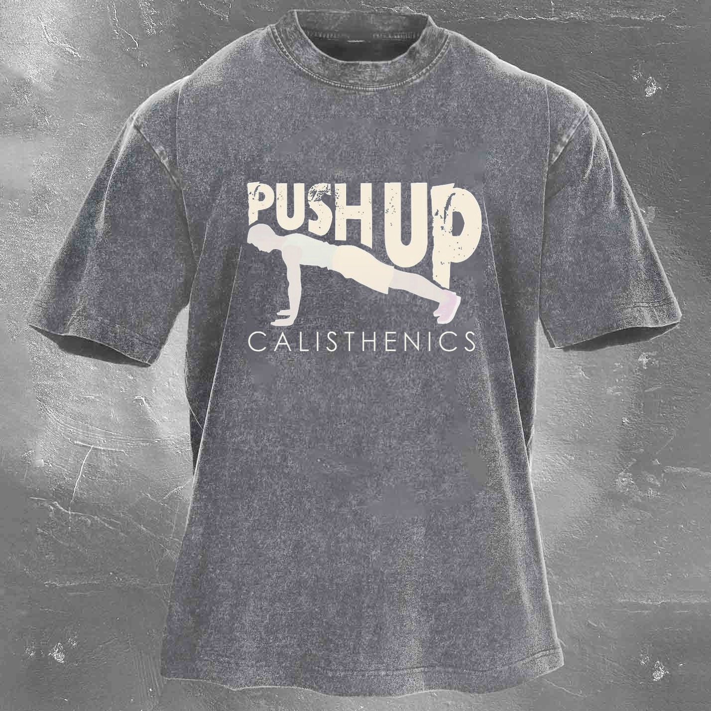 PUSHUP CALISTHENICS Men's washed T-shirt